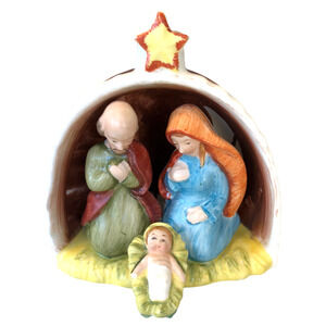 Vintage Lipper & Mann Ceramic Nativity Holy Family Jesus Christmas 1950 Japan